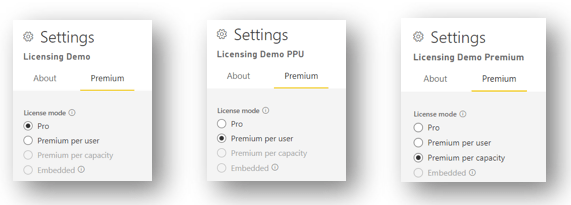 Power Bi Settings